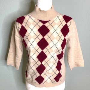 Burberry newwool material argyle mock neck sweater